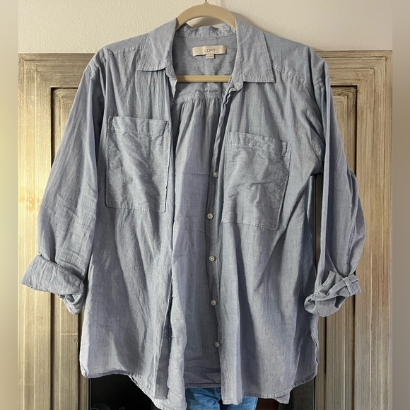 LOFT Cotton Button Down - Picture 1 of 3
